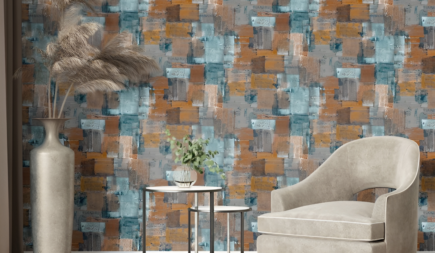 Colorful Herkules Wallpaper at Living Room Space